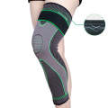 Nylon Knitted Riding Sports Extended Knee Pads, Size: S(Green Pressurized Anti-slip)
