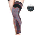 Nylon Knitted Riding Sports Extended Knee Pads, Size: L(Orange Pressurized Anti-slip)