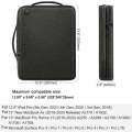 13.3-14 Inch Portable Laotop Bag Waterproof Multifunctional Shoulder Crossbody Bag(Black)