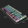 K820 104 Keys Retro Punk Plating Knob Glowing Wired Green Shaft Keyboard, Cable Length: 1.6m, Sty...