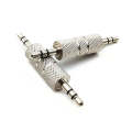3pcs Metal 3.5mm Audio Male To Male Straight Through Adaptor(Nickel Plated)
