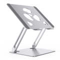 Aluminum Laptop Tablet Stand Foldable Elevated Cooling Rack,Style: Fan Blade Silver