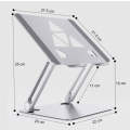 Aluminum Laptop Tablet Stand Foldable Elevated Cooling Rack,Style: Fan Blade Silver