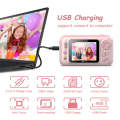 2.4 Inch Children HD Reversible Photo SLR Camera, Color: Pink + 16G Memory Card + Card Reader