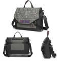 LUCKYBAT Laptop Bag Airbag Anti-drop Crossbody Handbag, Size: L 16 Inch(Gray Black Equation)