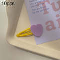 10pcs Colorful Love Children Hair Clip Hair Accessories(Purple Heart)