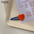 10pcs Colorful Love Children Hair Clip Hair Accessories(Orange Heart)