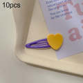 10pcs Colorful Love Children Hair Clip Hair Accessories(Yellow Heart)