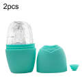 2pcs L-03-01 Face Ice Apparatus Massage Ice Roller Beauty Makeup Silicone Face Ice Tray(Olive Gre...