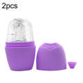 2pcs L-03-01 Face Ice Apparatus Massage Ice Roller Beauty Makeup Silicone Face Ice Tray(Charm Pur...