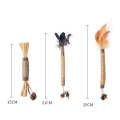 Cat Teething Stick Toy Teeth Cleaning Catnip Teasing Stick(Yellow Feathers)