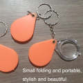 10pcs 10XFold Portable Home Students And Elderly People Hold HD Mini Magnifier Keychain(Orange)