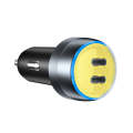 IBD355-2C PD20W+PD20W Smart Car Mobile Phone Charger(Yellow)