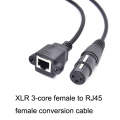 2pcs XLR 3 Pin Female To RJ45 Female Network Connector Adapter Converter Cable, Size: 30cm(Black)