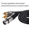 XLR Female To 2RCA Male Plug Stereo Audio Cable, Length: 1.5m