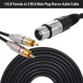 XLR Female To 2RCA Male Plug Stereo Audio Cable, Length: 5m