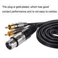 XLR Female To 2RCA Male Plug Stereo Audio Cable, Length: 8m