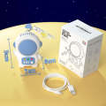 6052 Cartoon Space Man Fan With Lanyard Portable Mini USB Charging Handheld Fan(Light Blue)