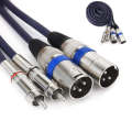 2RCA Male 2XLR Caron Male Speaker Audio Balance Cable, Length: 1m
