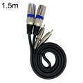 2RCA Male 2XLR Caron Male Speaker Audio Balance Cable, Length: 1.5m