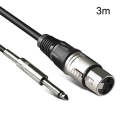 6.35mm Caron Female To XLR 2pin Balance Microphone Audio Cable Mixer Line, Size: 3m