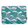 H3-04   11 Inch PU Leather Printing Laptop Liner Bag Tablet Sleeve Bag(Green Wave)