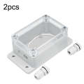 2pcs Switch Modified Part IP66 Waterproof Shell Transparent Upper Hole PG7+Wiring Port