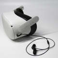 For Meta Quest 2 VR Glasses Ear-in Headset 3.5 Elbow Aluminum Earphones(Black)