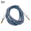 JT001 Male To Male 6.35mm Audio Cable Noise Reduction Folk Bass Instrument Cable, Length: 3m(Blue)