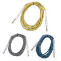 JT001 Male To Male 6.35mm Audio Cable Noise Reduction Folk Bass Instrument Cable, Length: 3m(Blue)