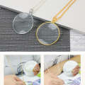 Metal Chain Round Expansion Mirror Glass Lens Necklace Magnifier(Silver)