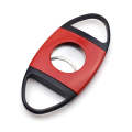 Portable Metal Thickened Cigar Cutter Stainless Steel Tobacco Knife(Red Black)