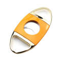 Portable Metal Thickened Cigar Cutter Stainless Steel Tobacco Knife(Yellow Gold)
