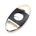 Portable Metal Thickened Cigar Cutter Stainless Steel Tobacco Knife(Black Gold)