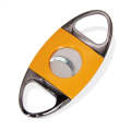 Portable Metal Thickened Cigar Cutter Stainless Steel Tobacco Knife(Orange Brown)