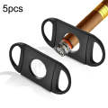 5pcs Mini Black Stainless Steel Double Edge Cigar Scissors Cigar Crushers