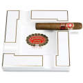Four Slot Large-Diameter Smoke Groove Ceramic Cigar Ashtray(White)