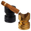 Metal Portable Cigar Holder Large Diameter Smoke Slot Non-slip Bottom(Gold)