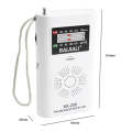 BAIJIALI KK-206 Mini Portable Radio Retro Pointer Multifunctional FM / AM Radio(White)