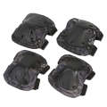 4pcs/set  Sports Knee and Elbow Pads Outdoor Sport Safety Gear Drop(Black Python Pattern)