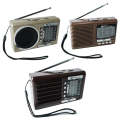 BAIJIALI PX-52U Brown Multi-band Retro Pointer Radio USB Plug In Card Radios