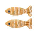 2pcs Linen Teasing Cat Fish Pillow Pet Bite Toys, Size: 21x9x5cm(Yellow)