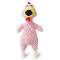 Screaming Chicken Gnawing Sound Molar Pet Plush Toy(Pink)