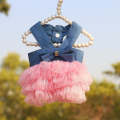 Pet Mesh Skirt Dress Dog Cat Clothes, Size: XS(Suspender Pink Denim)
