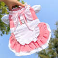 Pet Parent-child Dress Maid Skirt Can Be Hung With Leash, Size: XS(Pink)