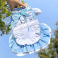 Pet Parent-child Dress Maid Skirt Can Be Hung With Leash, Size: XS(Blue)