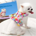 Pet Lace Vest Clothes Harness Leash, Size: L(3D Flowers Purple)
