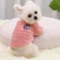 2pcs Dogs Keep Warm Two Feet Clothes Bipanda Cat Clothes, Size: XS(Pink Grapes)