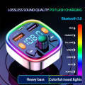 Q7 3.1A USB+PD Bluetooth Car Charger Car FM Transmitter Colorful Lighting
