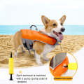Dog Inflatable Swimsuit Easy to Carry Pet Life Jacket with Pump, Size: L(Orange)